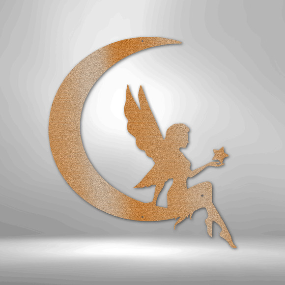 Fairy Moon Steel Sign Laser Cut Powder Coated Home & Office Metal Wall Decor Mul